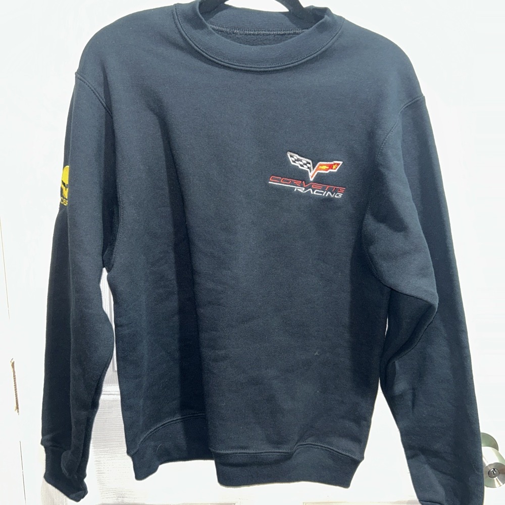 Corvette Racing C6R Embroidered Crewneck Sweatshirt Black FOTL Mens Small‎